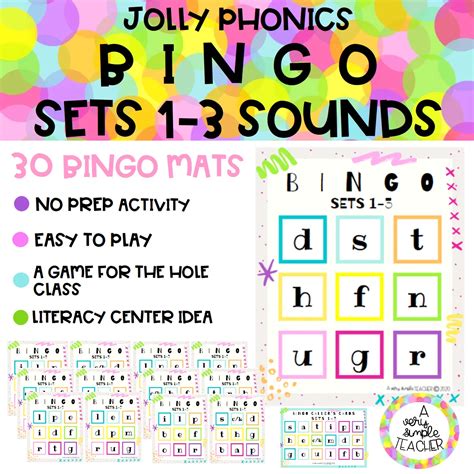 Profes Papel Tijera Jolly Phonics Bingo Sets 1 3 Sounds