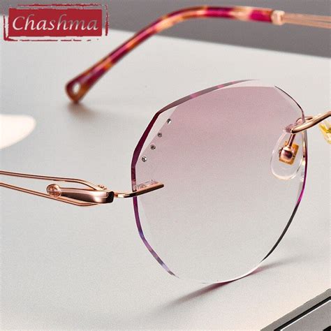 enhance your style and make a bold fashion statement with these women s titanium rimless frame
