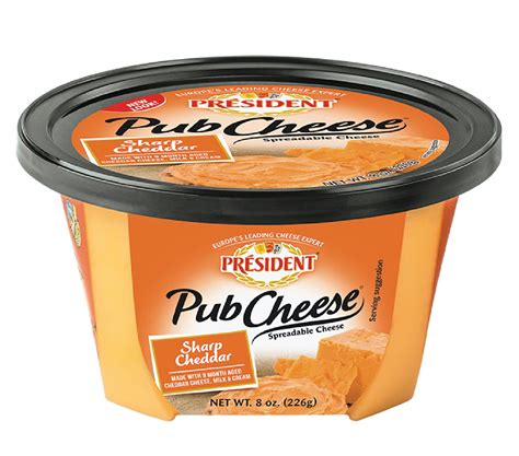 President Pub Cheese Sharp Cheddar Cheese Spread 8 Oz Refrigerated