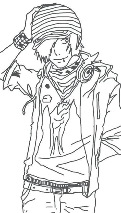 Cool Anime Boy Coloring Page