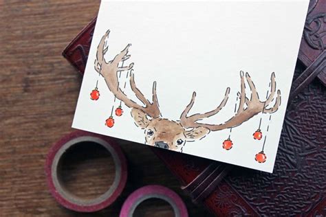 Set Of 12 Hand Drawn Christmas Cards From Drawfortoffee Diy Christmas