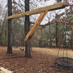 Hanging a baby swing from a tree is an easy and inexpensive project that requires only a few tools and supplies. hang a porch swing between two trees - Google Search ...