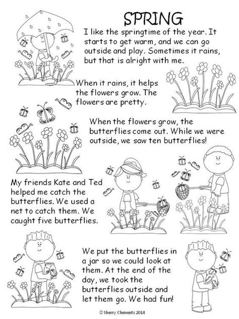 Spring Read And Write Cute Short Story With Related Fill In The Blanks