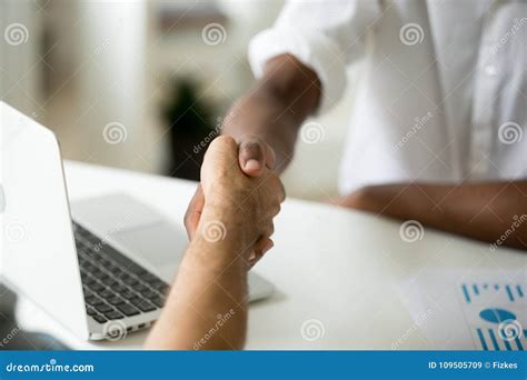 Multiracial Business Handshake Concept African And Caucasian Pa Stock Image Image Of