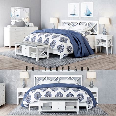 Refresh your study space with new desks, desk chairs & more. Pottery Barn Clara Lattice Bed 3D Model | Pottery barn ...