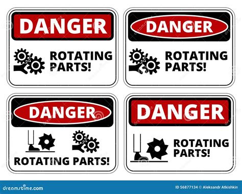 Rotating Parts Warning Sign