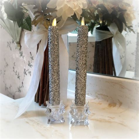 Flameless Candles Taper Candles Glitter Candles Glittery