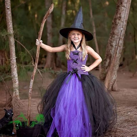 Purple Black Girls Party Dresses Little Witch Halloween Costume Baby
