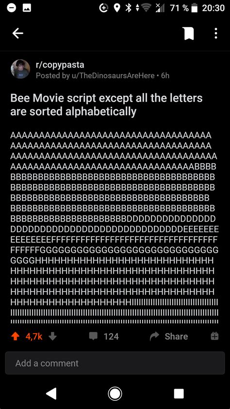 The Whole Bee Movie Script Copypasta Minerva Johansen