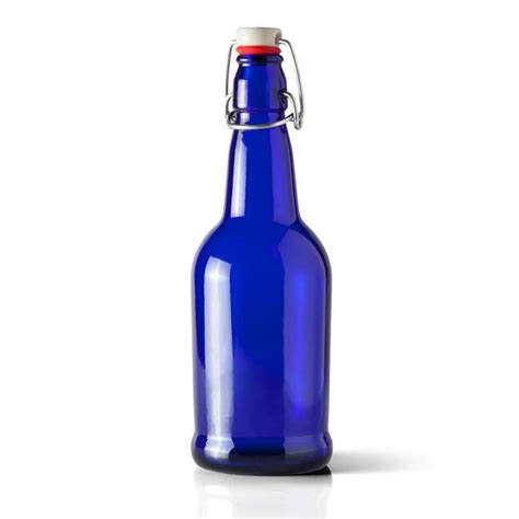 16 Oz Cobalt Blue Glass Ez Cap Beer Bottle With Swing Top Stopper Bottle Wholesale Glass Jars