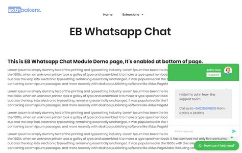 Eb Whatsapp Chat Joomla Extension