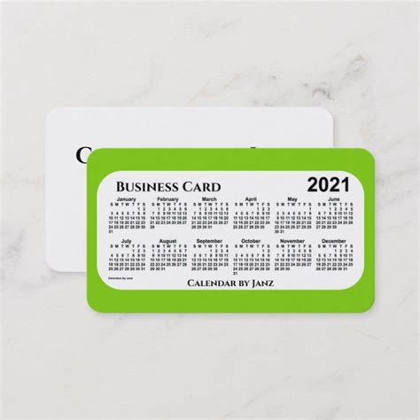 Download 10 business card cdr free vectors. 2021 White Calendar by Janz Yellow Green Rounded Business ...