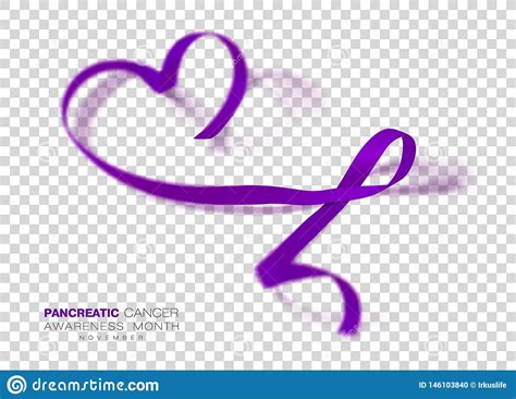 Pancreatic Cancer Awareness Month Purple Color Ribbon Isolated On