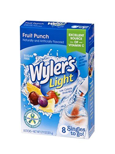 Wylers Light Singles To Go Powder Packets Water Drink Mix Fruit