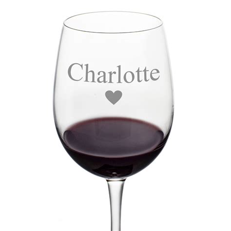 Love Heart Personalised Wine Glass