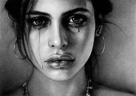 Hd Wallpaper Artistic Painting Crying Face Girl Sad Woman