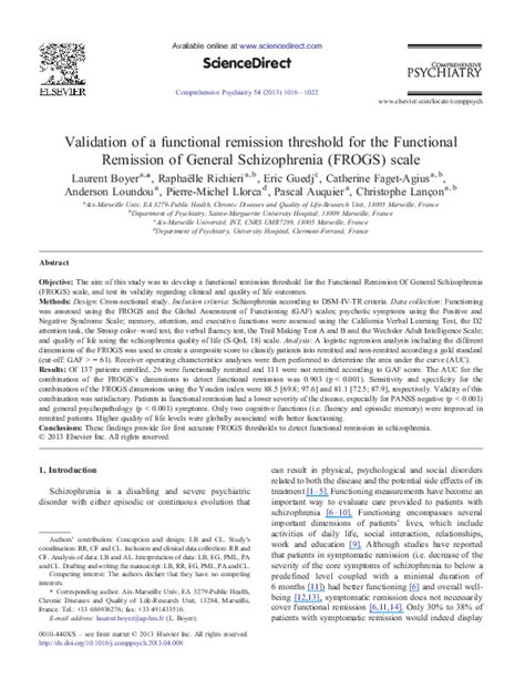 (PDF) Validation of a functional remission threshold for the Functional Remission of General ...
