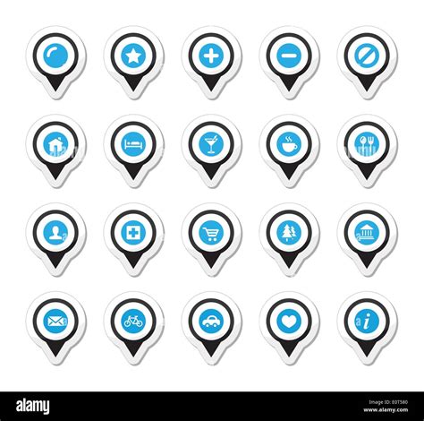Map Location Markers Pointers Vector Icons Set Stock Vector Image