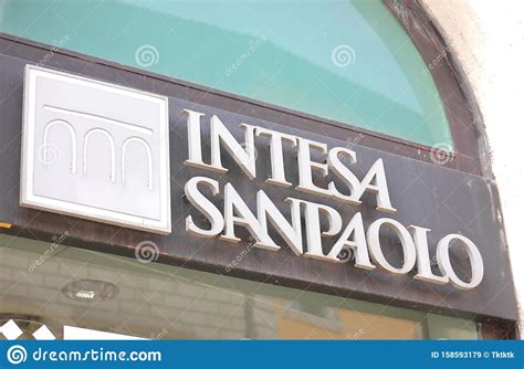 Intesa Sanpaolo Bank Italy Editorial Stock Image Image Of Money