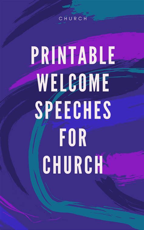 Printable Welcome Speeches For Church