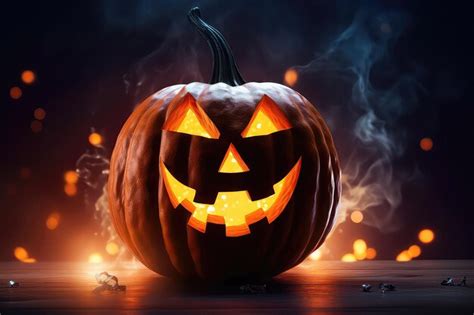 Premium Ai Image Halloween Concept Image Featuring Scary Pumpkin With