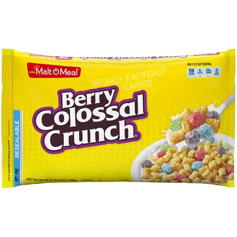 Malt O Meal Berry Colossal Crunch Breakfast Cereal Bagged Cereal 56