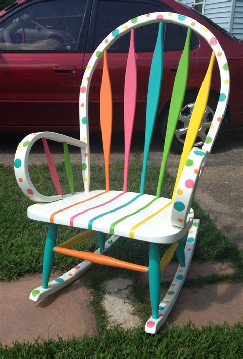 My New And Improved Diy Hand Painted Teacher Chair Painted Rocking Chairs Hand Painted