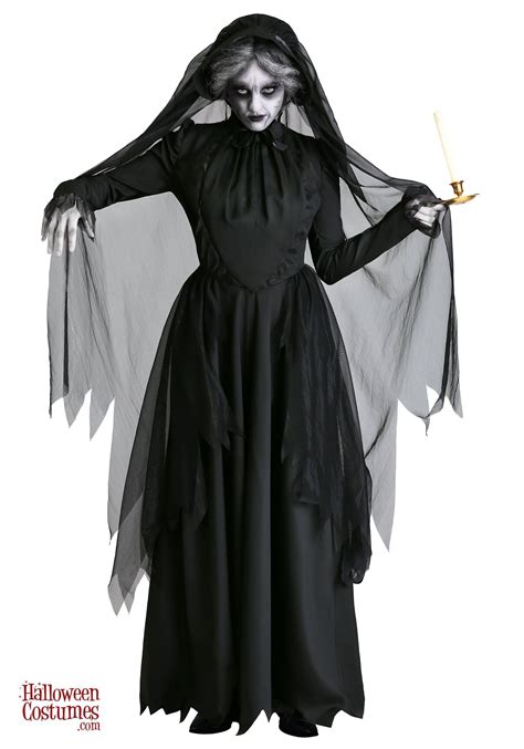 Womens Lady In Black Ghost Costume Zombie Costume Costumes For