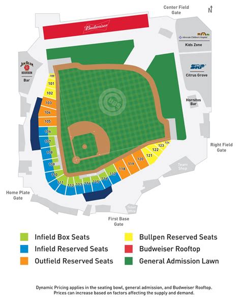Seat Map Sloan Park Chicago Cubs
