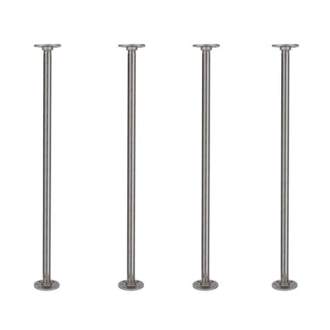 Pipe Decor 34 In X 25 Ft L Black Steel Pipe Table Legs With Round