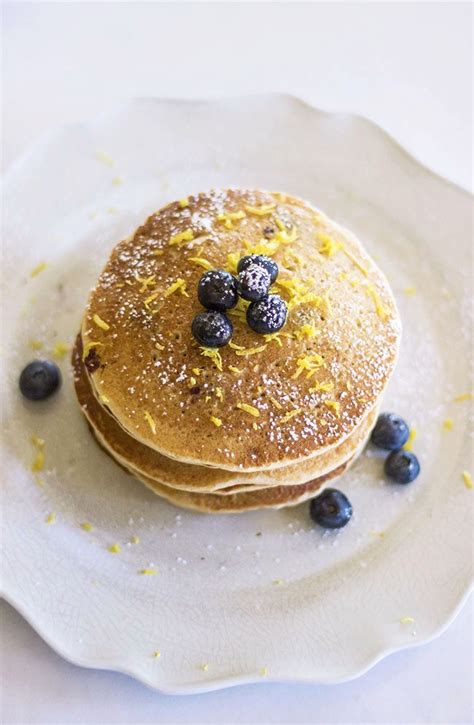 Healthy Blueberry Lemon Buttermilk Pancakes