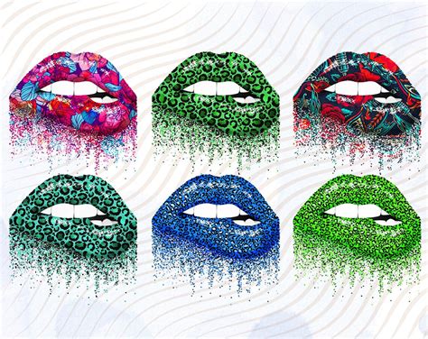 17 Dripping Lips Clipart Bundle Dripping Lips Sublimation Etsy