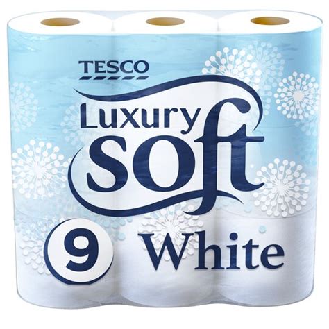 Tesco Luxury Soft Toilet Tissue White 9 Roll Tesco Groceries