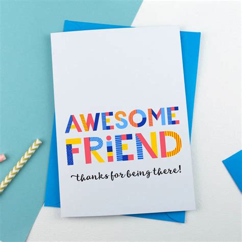 Awesome Friend All Purpose Personalised Card By A Is For Alphabet