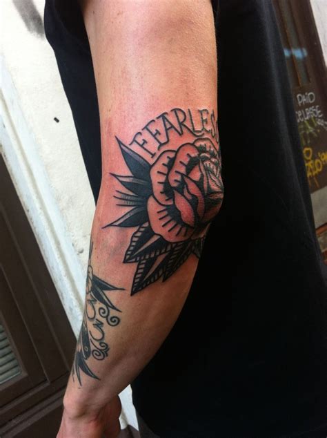 Fearless Rose Elbow Tattoo Tattoos Pinterest Elbow