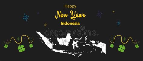Happy New Year Theme With Map Of Indonesia Stock Illustration