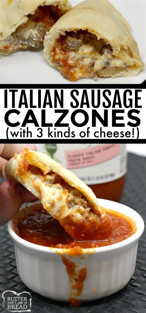 Cheesy Italian Sausage Calzones Are Made With A Homemade