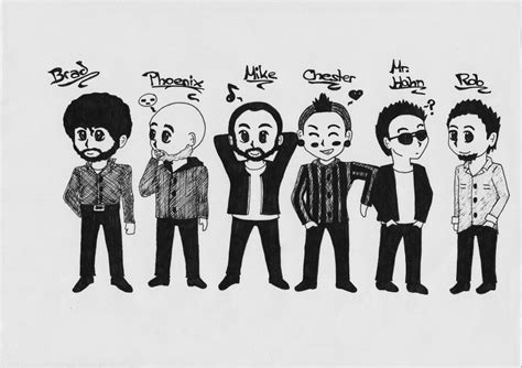 Really Cool Cartoon Of The Linkin Park Menbers Actually Kinda Cute If