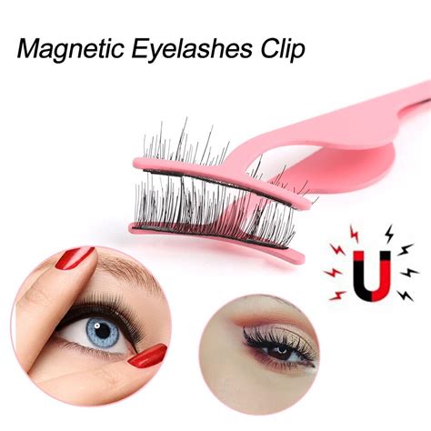 Pc Magnetic False Eyelashes Makeup Tweezers Curler Stainless Steel