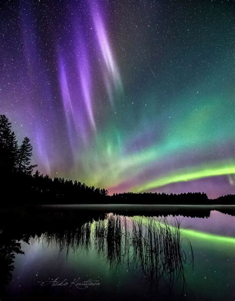 Revontulet Rainbow Light Hemisphere Baltic Sea Planet Earth Finland