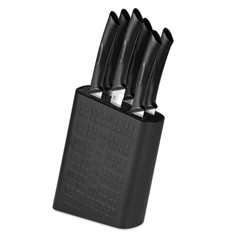 Scanpan Spectrum Black Steak Knife Block Set 7pce Peters Of Kensington