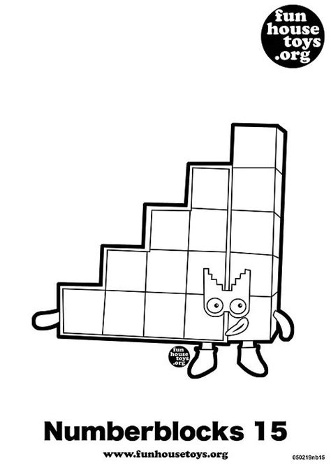 Numberblocks 15 Printable Coloring Page Coloring Pages Free
