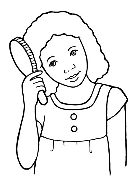 Comb My Hair Coloring Page Clip Art Library