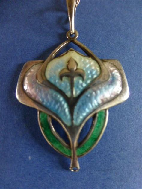 Antique Art Nouveau Solid Silver And Enamel Pendant Art Nouveau Jewelry