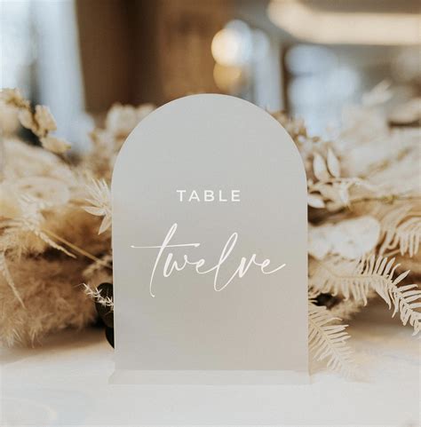 Frosted Acrylic Table Numbers Wedding Signage Table Signs Table