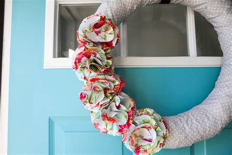 Fabric Flower Wreath For Spring Momadvice