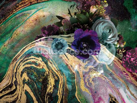Marble Floral New Master Mural By Lara Skinner Wallsauce Eu