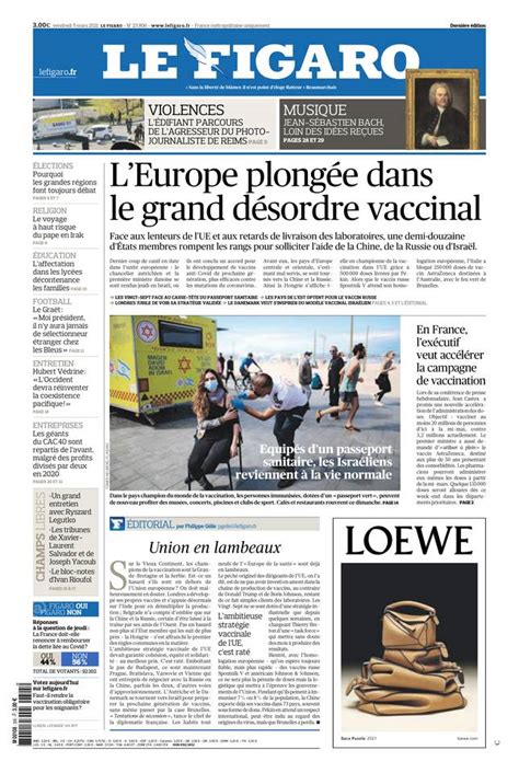 Le figaro, morning daily newspaper published in paris, one of the great newspapers of france and of the world. Lisez Le Figaro en ligne avec la version PDF sur Le ...