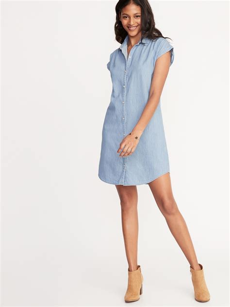 Chambray Shirt Dress For Women Old Navy Shirt Dress Winter Outfits