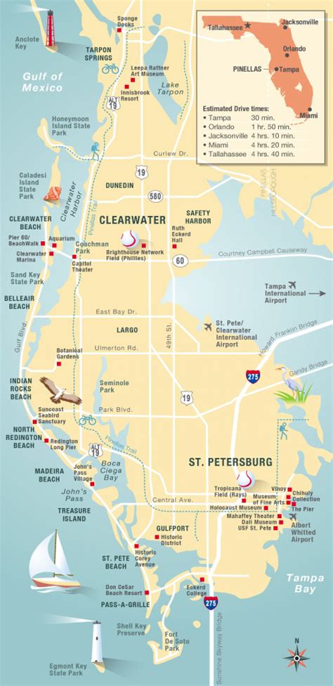 Tampa St Petersburg And Clearwater Map Clearwater Beach Florida Map